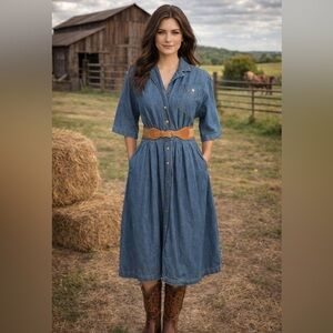 Denim vintage dress- S